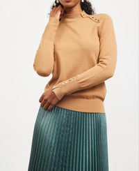 Skies Are Blue - Mock Neck Button Top