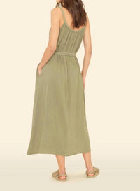 XIRENA Women's Braiden Dress in dark seagrass - women's dress - detail view