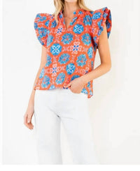 Thml - Floral Print Ruffle Sleeve Blouse