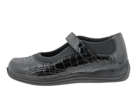 DREW Women's Rose Mary Jane Shoes in black croc 1 - women's flats