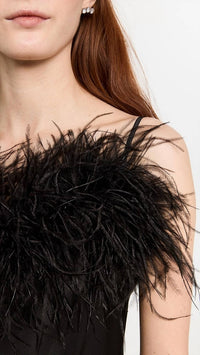 Sleeper - Boheme Midi Slip Dress With Ostrich Feathers