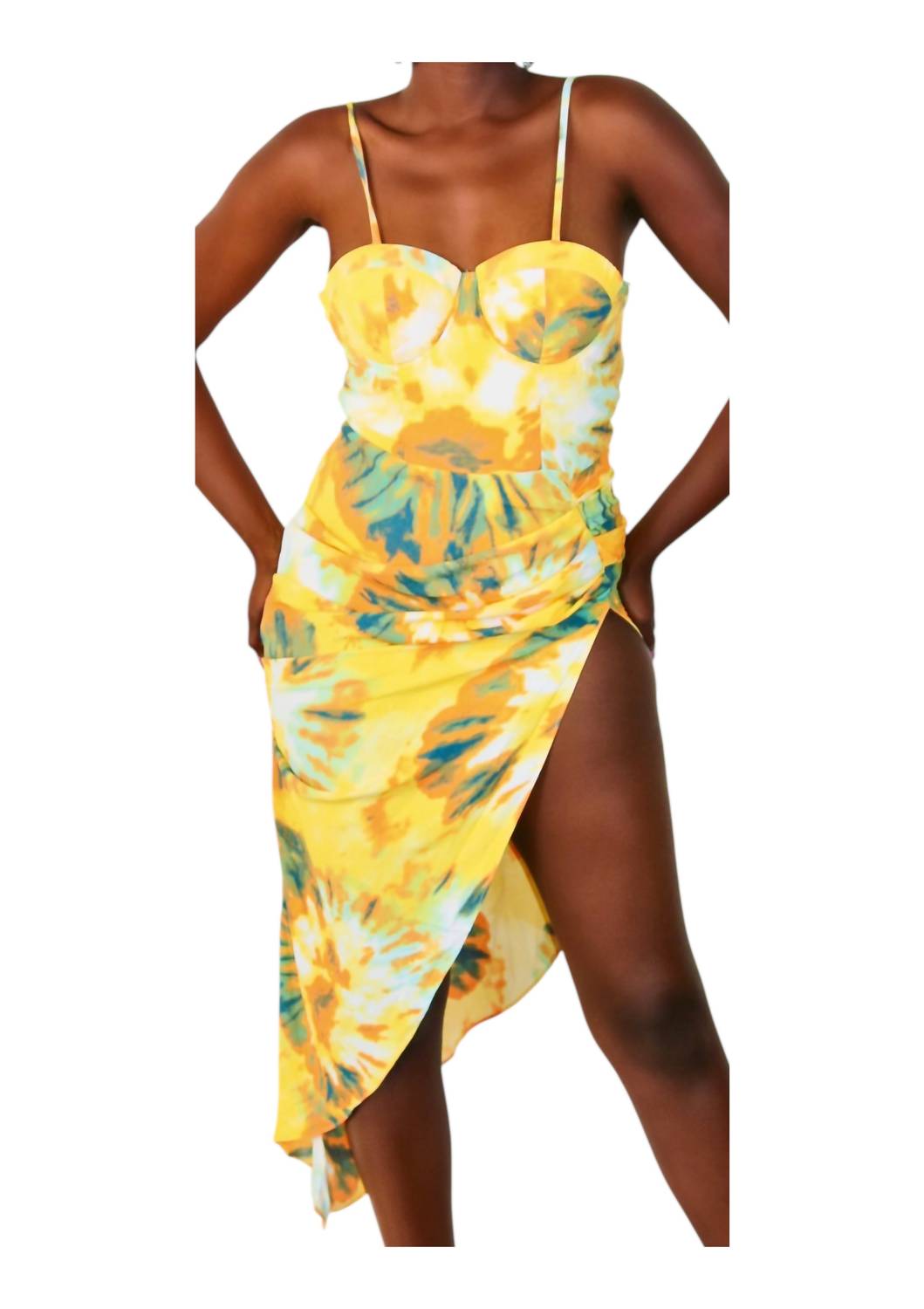 Little Secret Of Mine - Bare With Me Sleeveless Corset Midi Dress