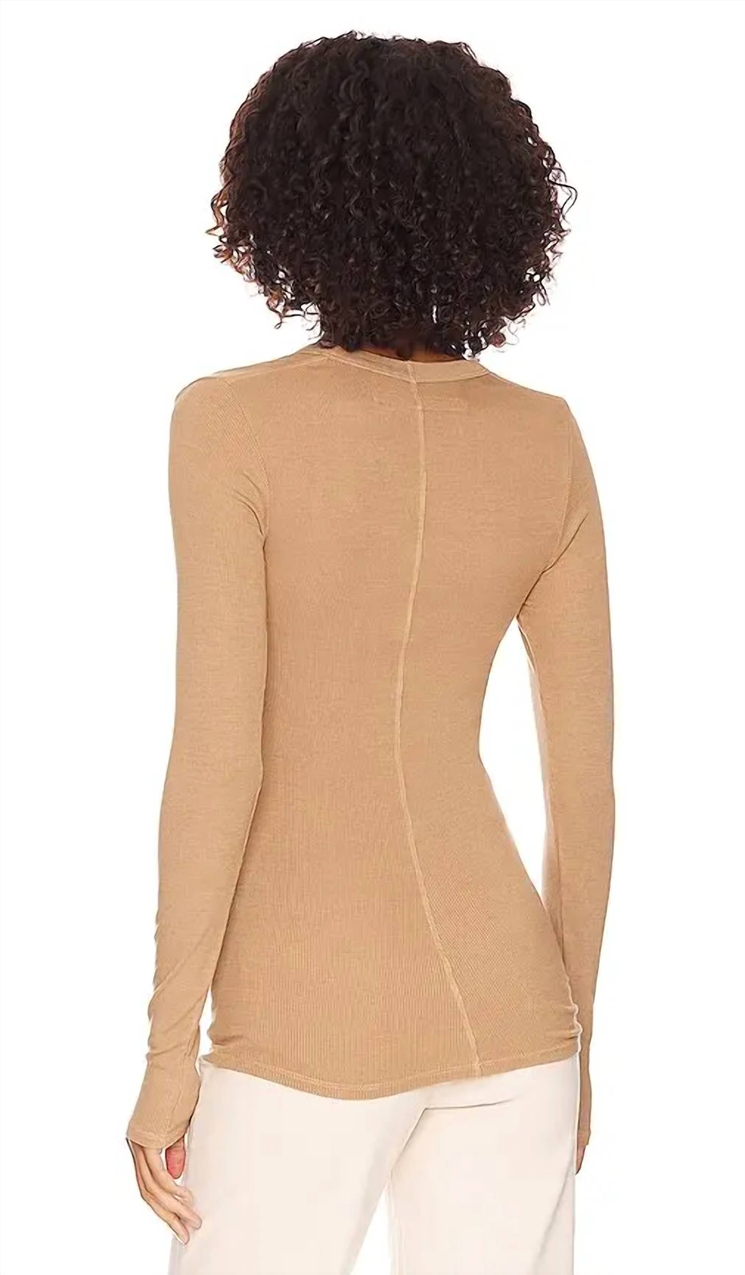 Enza Costa - Silk Knit Long Sleeve U Top