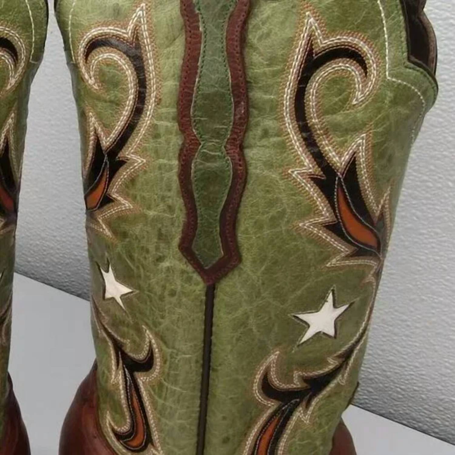 Azulado Women's Bonnie Western Cowgirl Boots in green brown - women's shoe - view 5