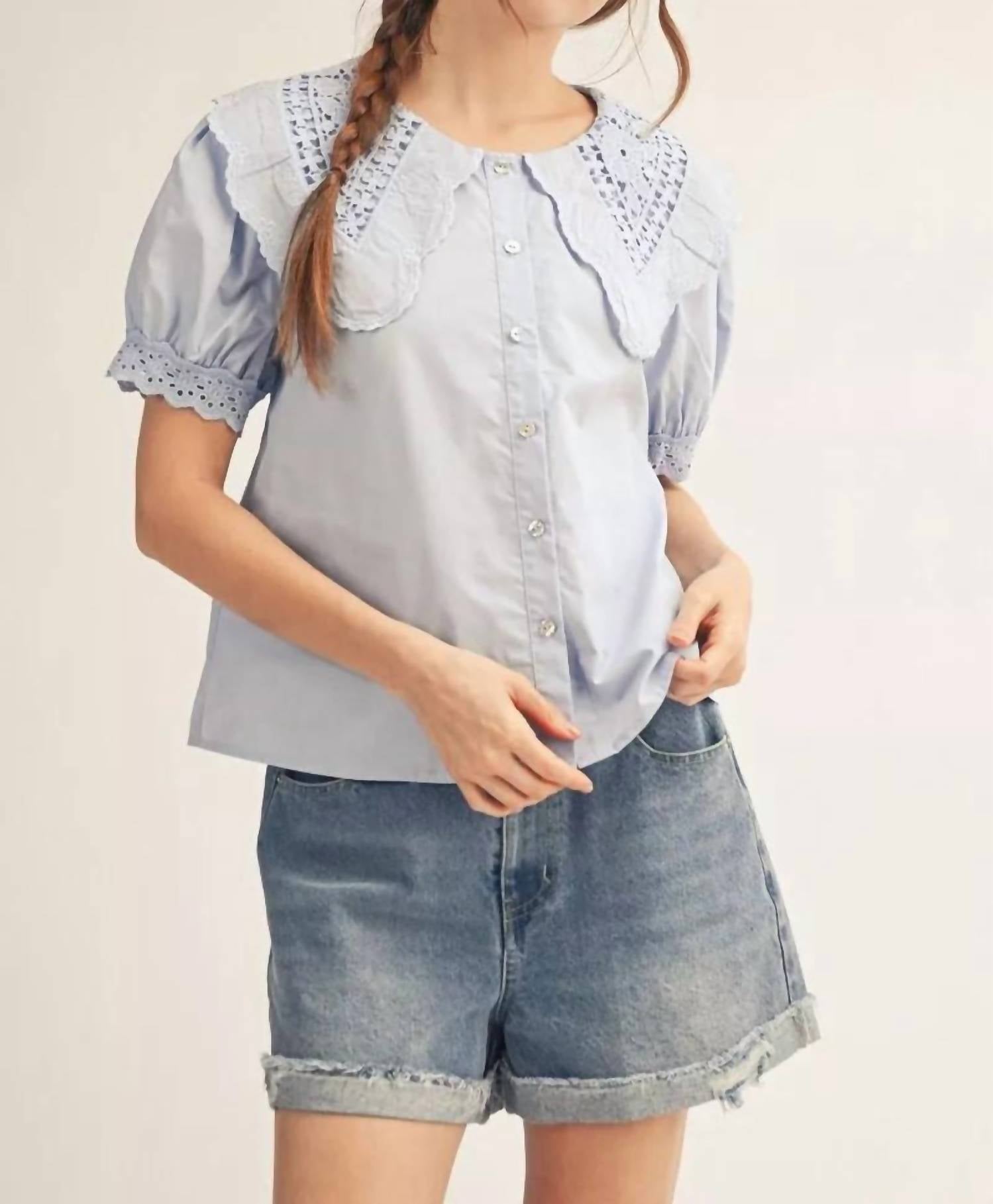 Jodifl - Women's Vintage Darling Lace Collar Top