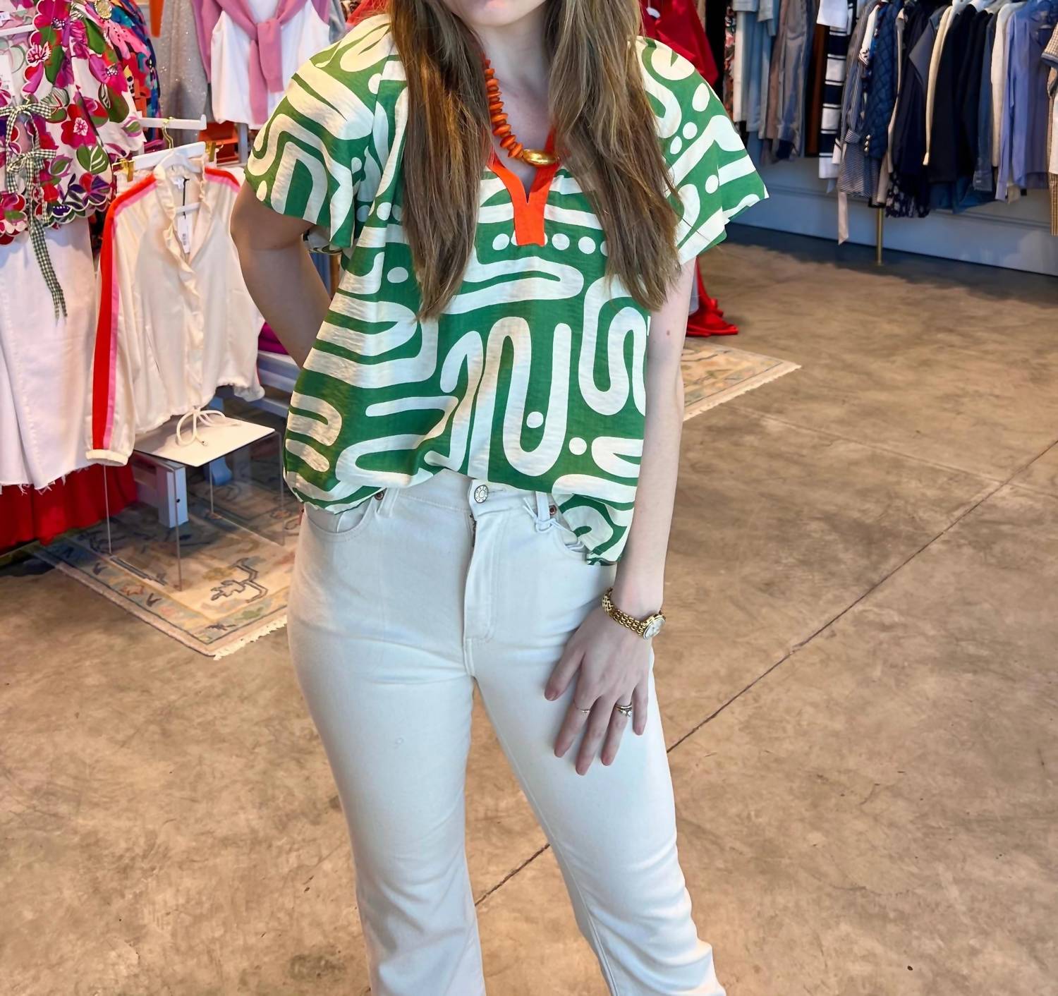 Thml - Patterned V-neck Top
