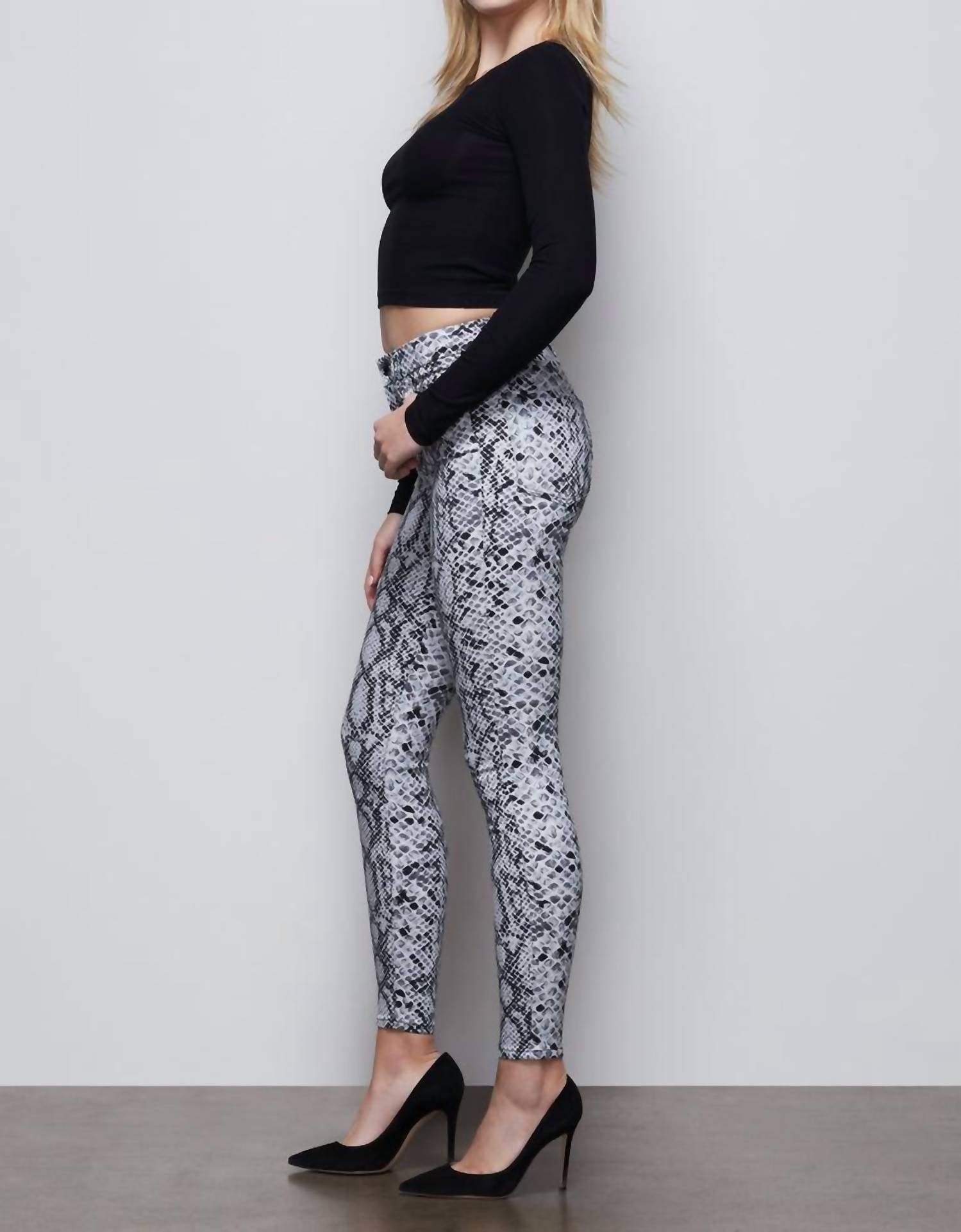 GOOD AMERICAN Good Waist Crop High Waisted Jeans in snake - women's jeans - detail view