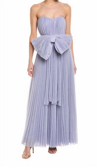 Hutch - Cataline Strapless Bow-front Pleated Tulle Gown