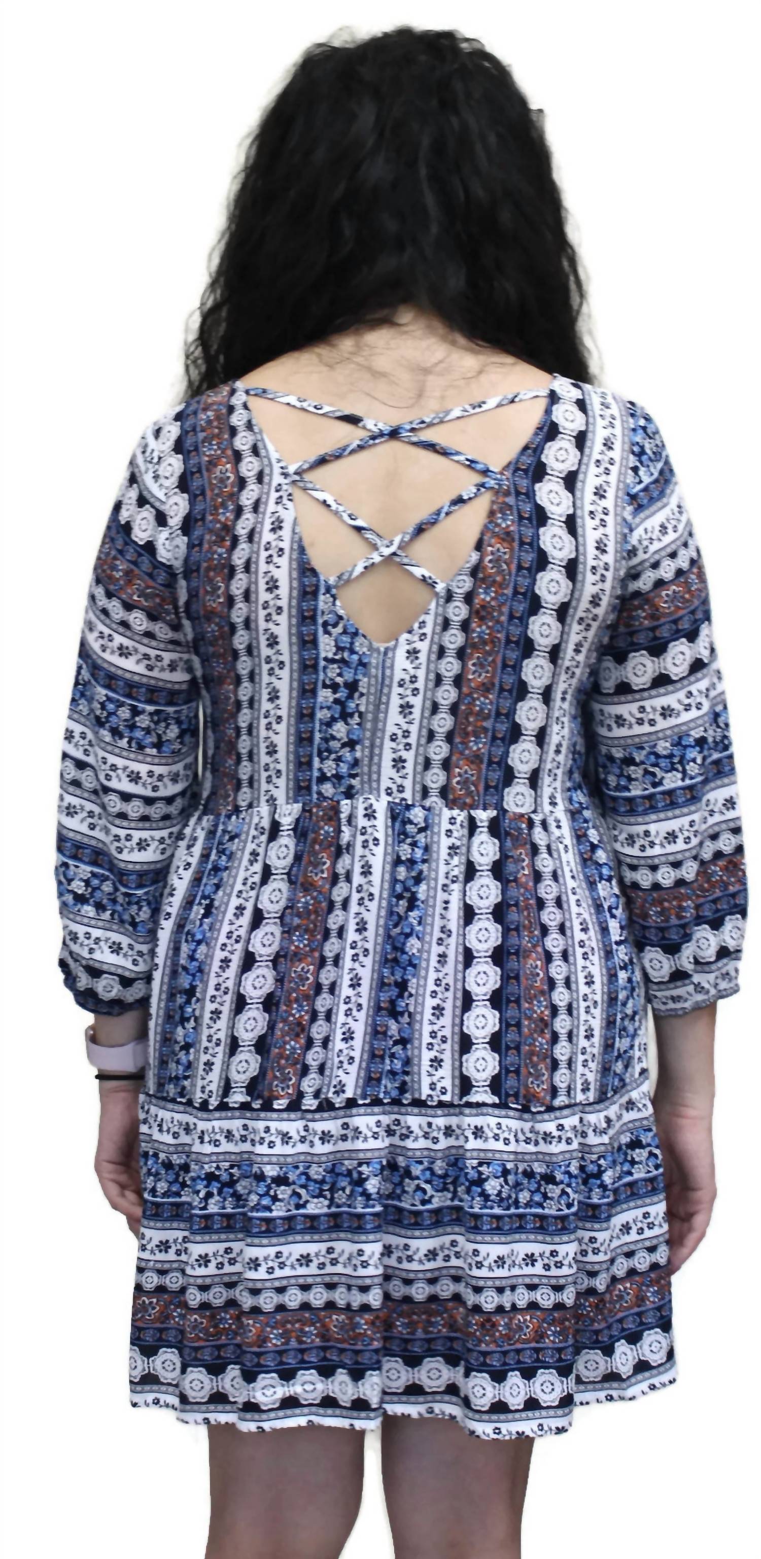 Umgee - Cross Back Peasant Short Dress