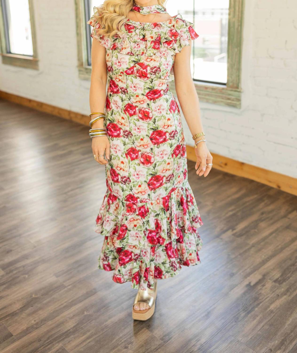 Sofie The Label - Pamela Floral Ruffle Midi Dress