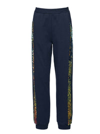 Hannah Banana Kid's Flip Sequin Side Jogger Pant in navy - kids' joggers - detail view