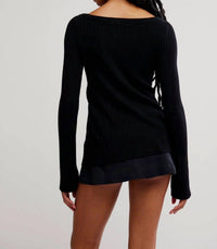 Free People East Side Cardigan in black 1 - women's cardigan - detail view