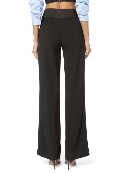 ARIAH CREPE SATIN COMBO FRONT SLIT PANT