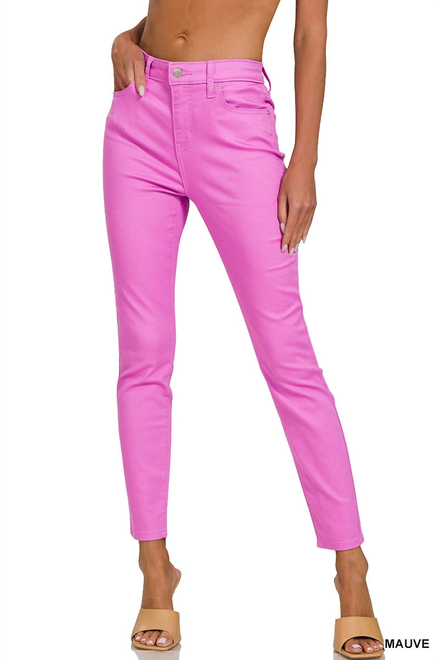 Zenana - High Rise Skinny Denim Pants