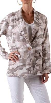 Gigi Moda - Sabrina Camo Linen Blazer