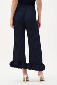 Joseph Ribkoff Wide Leg Pleated Pants in midnight blue - women's pants - alternate view