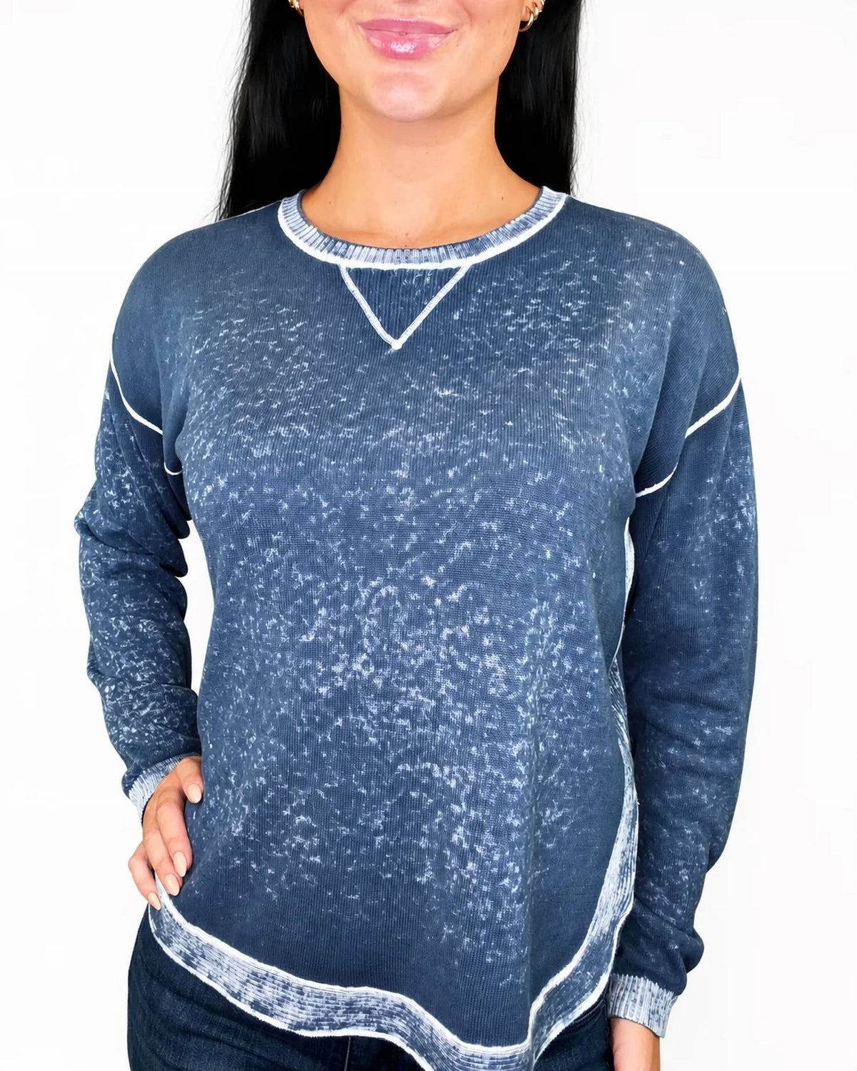 Charlie B - Long Sleeve Printed On Reverse Sweater