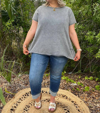 Easel - Ruffle Bottom Top