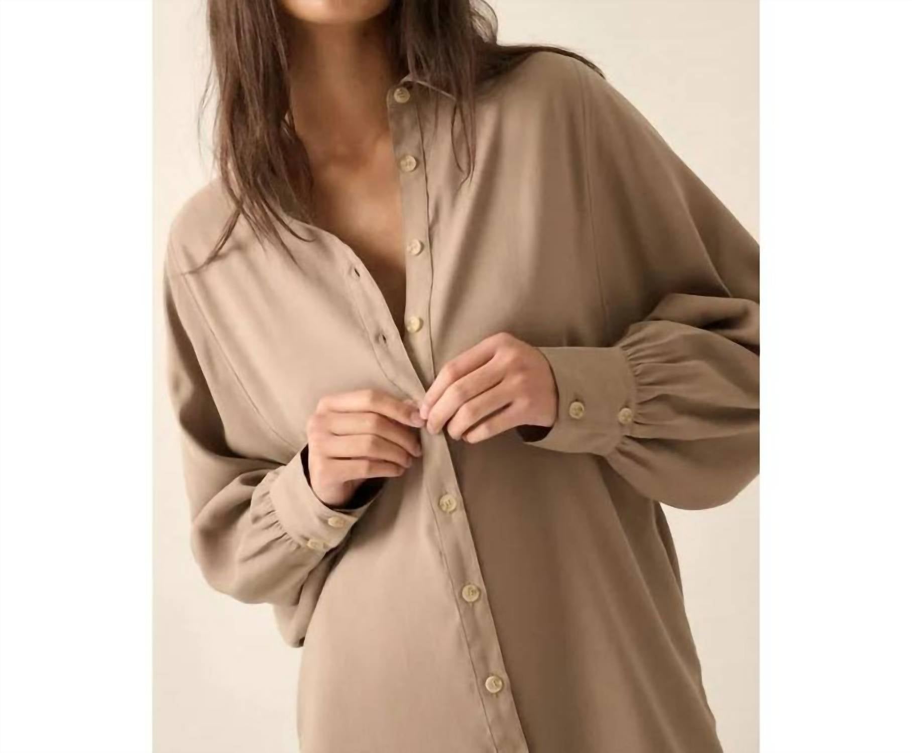 Promesa - Dolman-sleeve Mini Shirt Dress