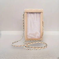 Badgley Mischka - Women's Diamond Quilted Studded Pearls Crossbody Phone Case