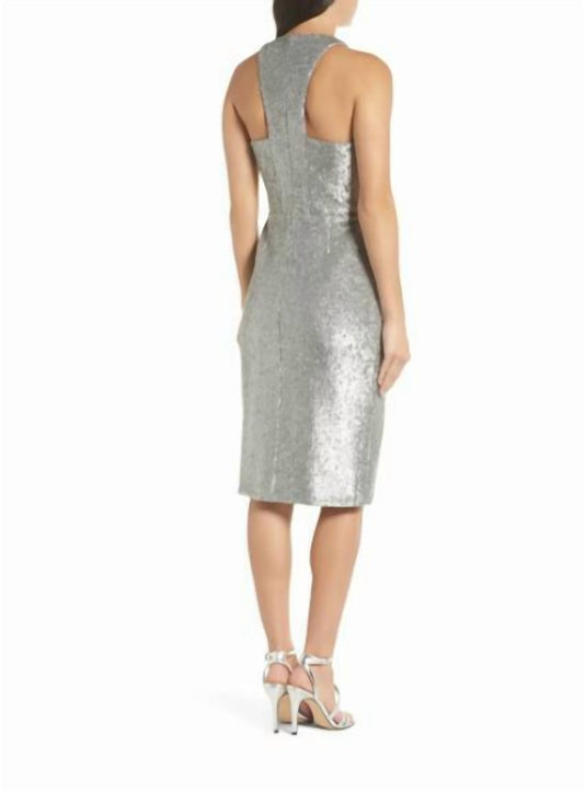 Harlyn - Plunge Neck Matte Sequin Sheath Dress