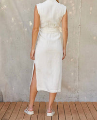 Crescent - Lelina Wrap Linen Midi Dress