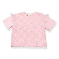 Doe A Dear - Kid's Sequin Floral Mesh Tee
