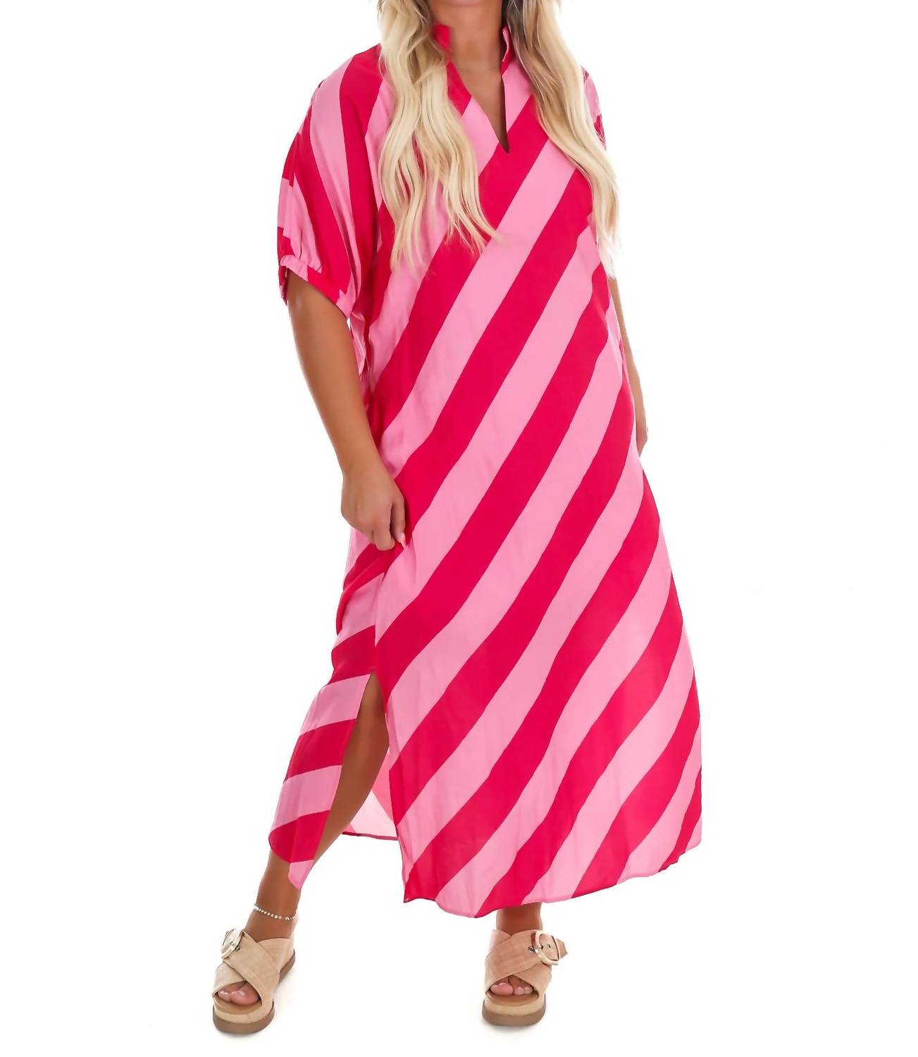 Entro - Women's Never Hold Back Stripe Midi Dress