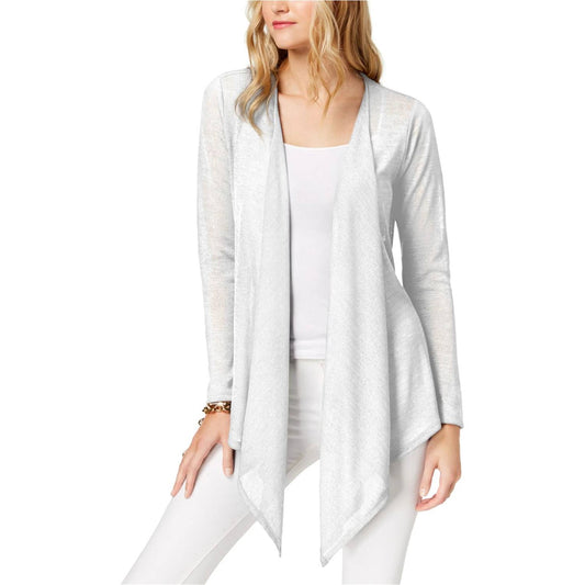 Michael Kors - Cotton Blend Open Front Drape Cardigan