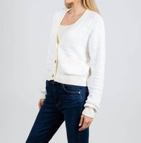 White + Warren - Textured Boucle Cardigan
