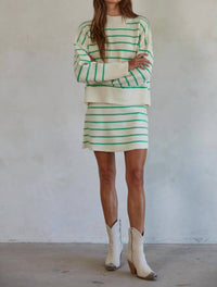 By Together - Women's Striped Sweater Skirt