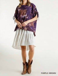 Umgee - Tie Dye Cinched Sleeve Top