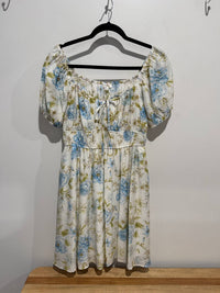 Blu Pepper - Women's Front Tie Shirred Sleeve Mini Dress
