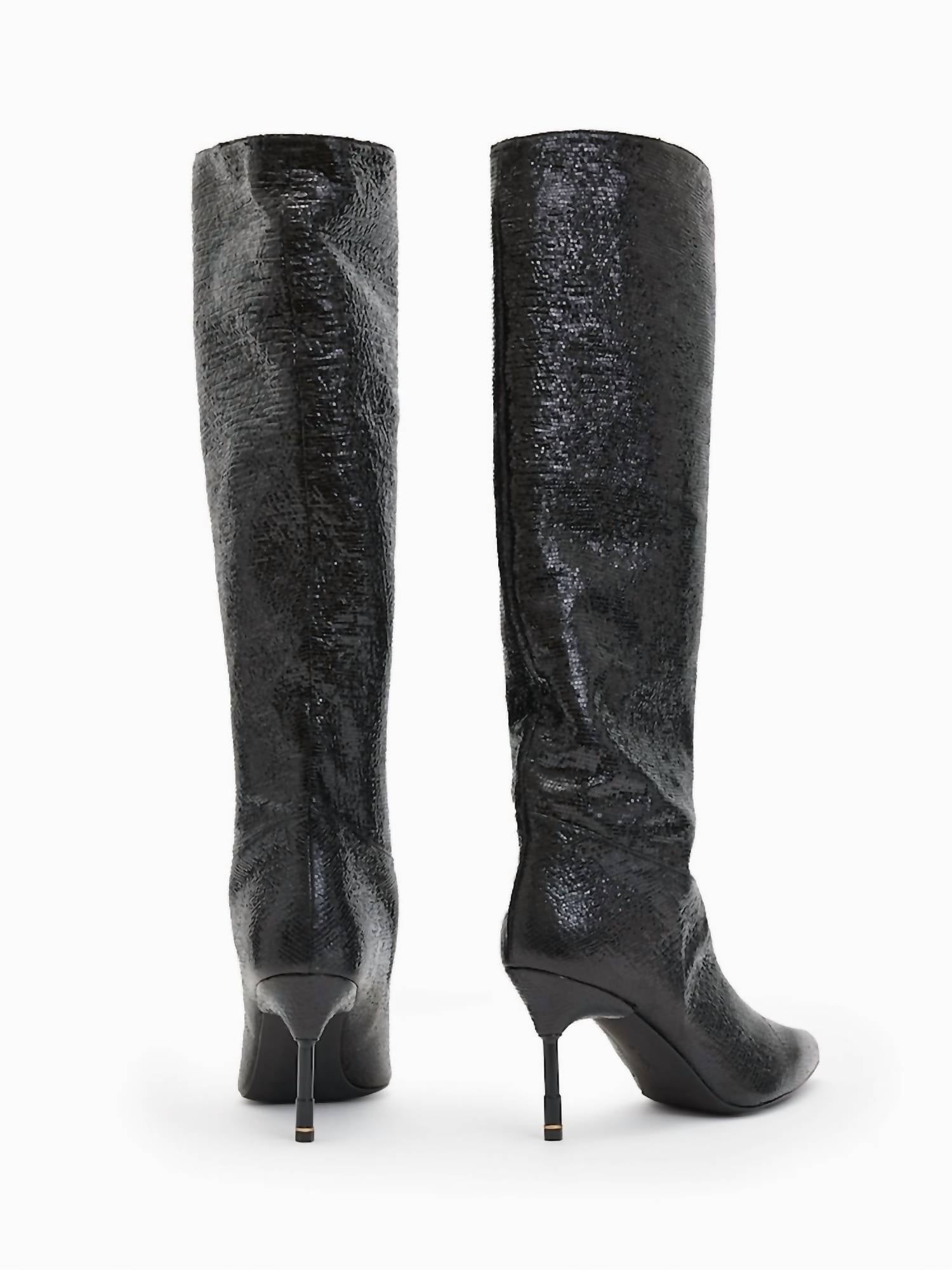 Allsaints - Women's Nori Shimmer Knee High Leather Boots