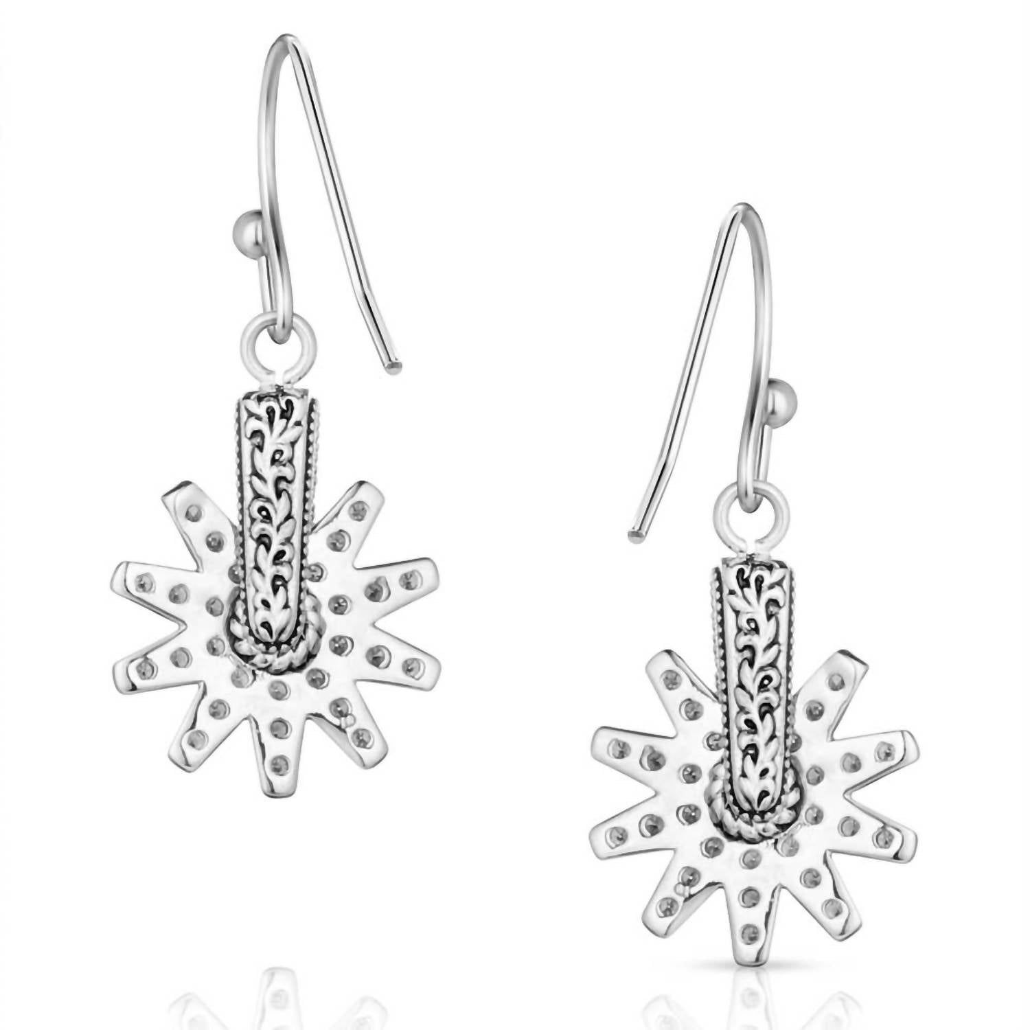 Montana Silversmiths Women's Spur Of The Moment Earrings in silver - women's jewelry - detail view