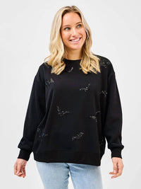 Mary Square - Sarah Sequin Bats Embellished Sweatshirt