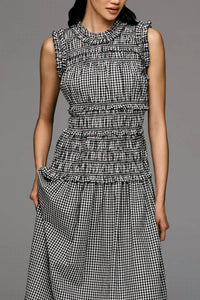 Raisonnel - Gingham Sleeveless Smocked Maxi Dress