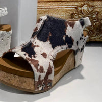 Very G - Women's Harper Faux Hair Hide Wedge Sandal