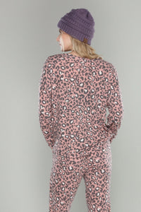 Celeste - Leopard print oversize knit top