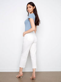 Charlie B - Cropped Wide Leg Colored Twill Pant
