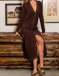 Bucketlist - Reverse Stitch Long Cardigan