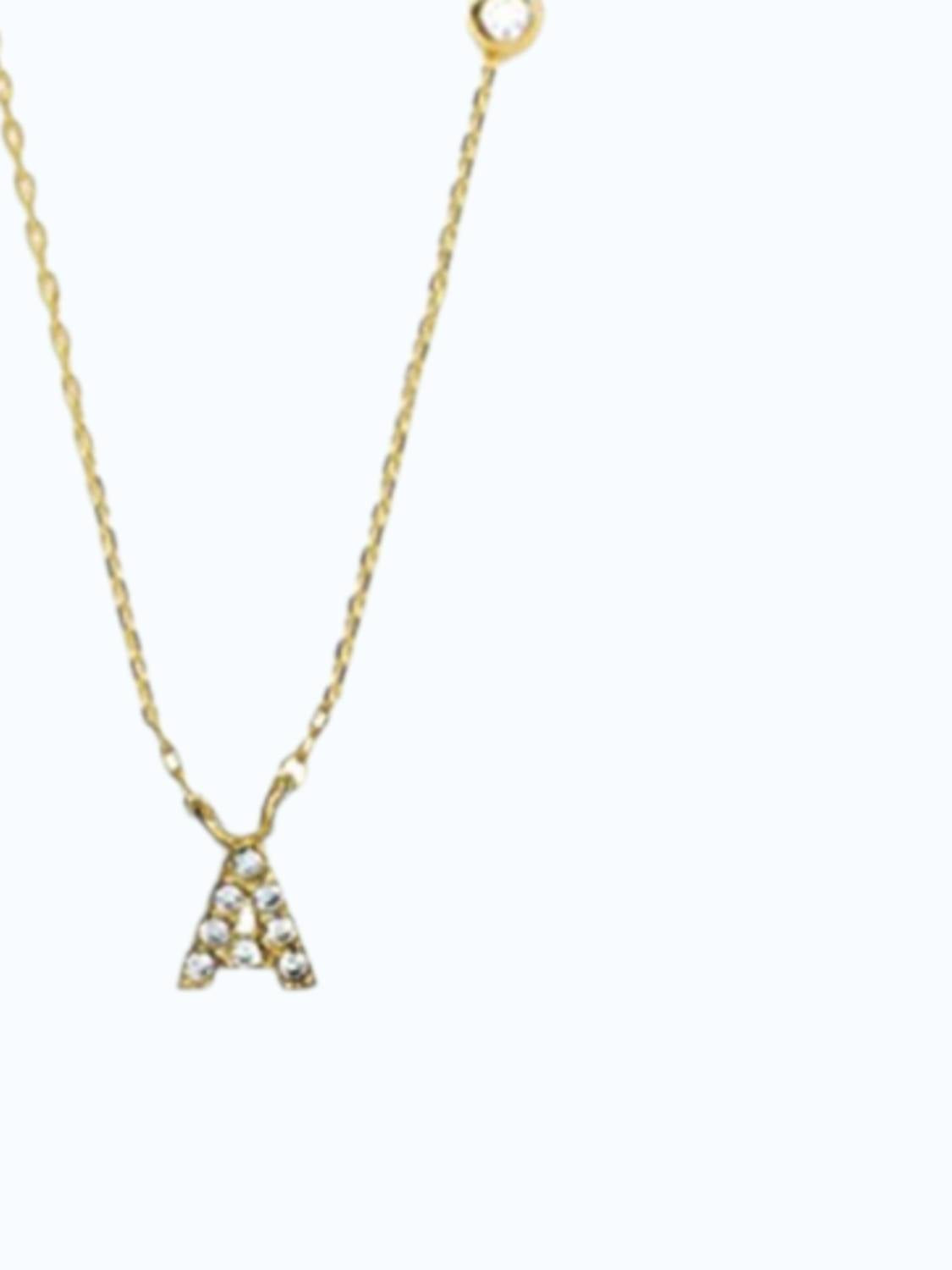 Tai Jewelry Women's Initial A Necklace in gold - women's jewelry - detail view