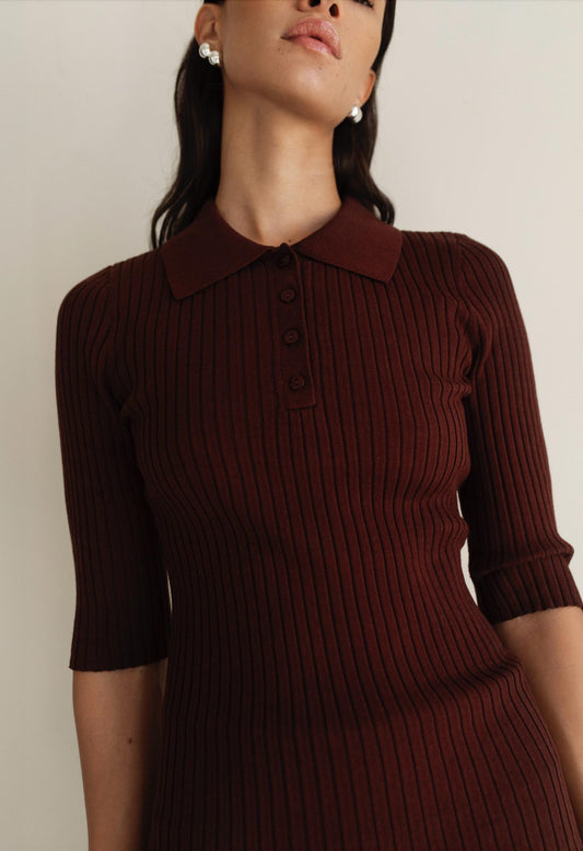 Paper Label - Leona Rib Polo Shirt