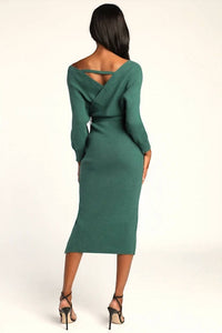 Lulus - Fall Into Fashion Dolman Sleeve Sweater Midi Dress