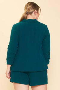 Skies Are Blue - Curvy Welt Pocket Blazer