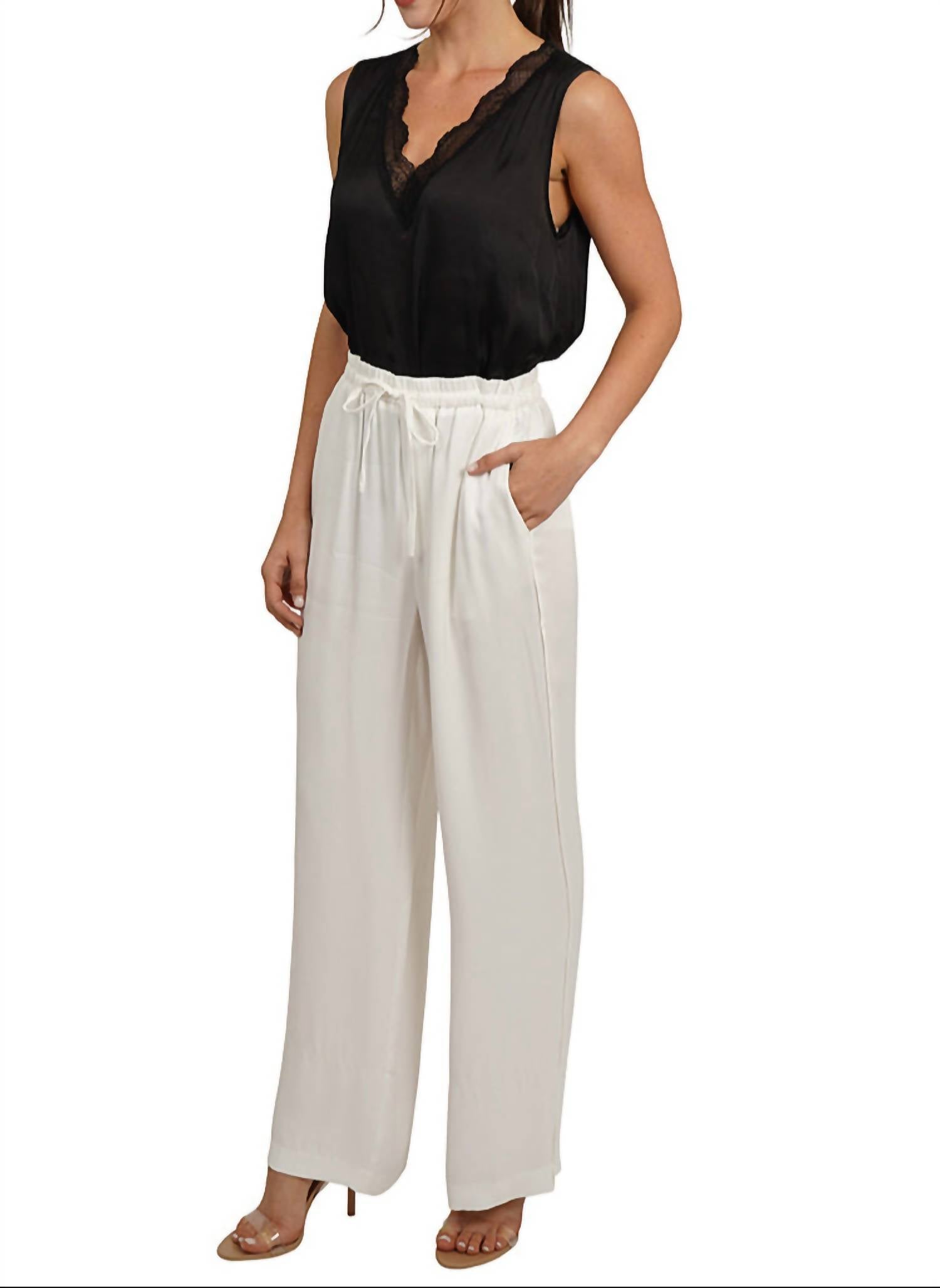 Love Token - Drawstring Wide Leg Pants