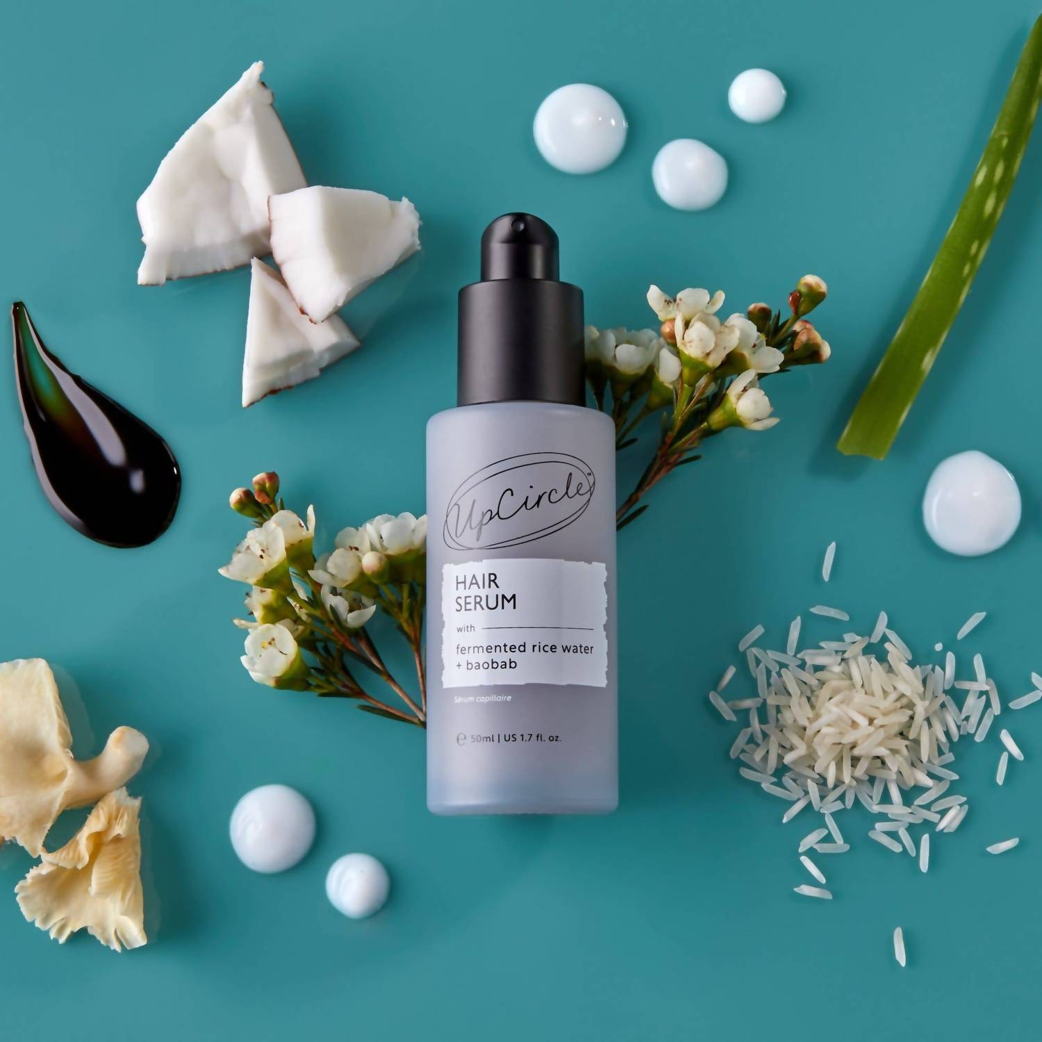Upcircle - Vegan Hair Serum Upcycled Fermented Rice Water Heat Protect