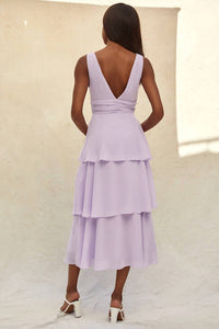 Lulus Celebration Time Sleeveless Tiered Midi Dress in lavender - women's dress - alternate view