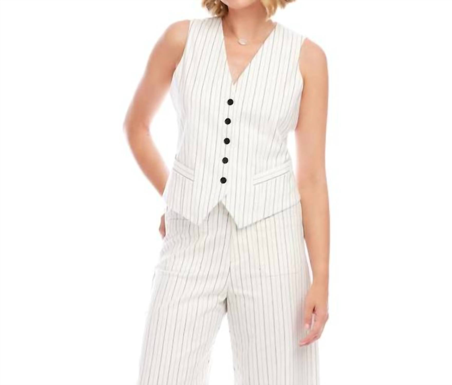 Karen Kane - Stripe Button-Up Vest