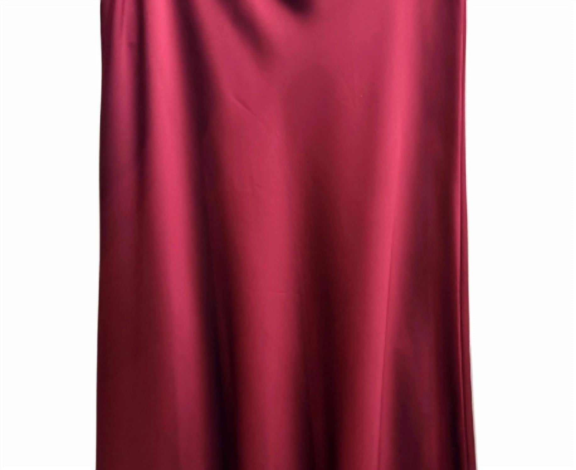 Origami Women's Satin Skirt in burgundy - women's skirt - detail view